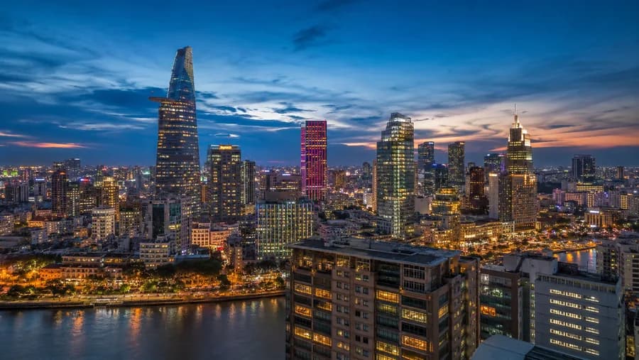 Ho Chi Minh City skyline at dusk